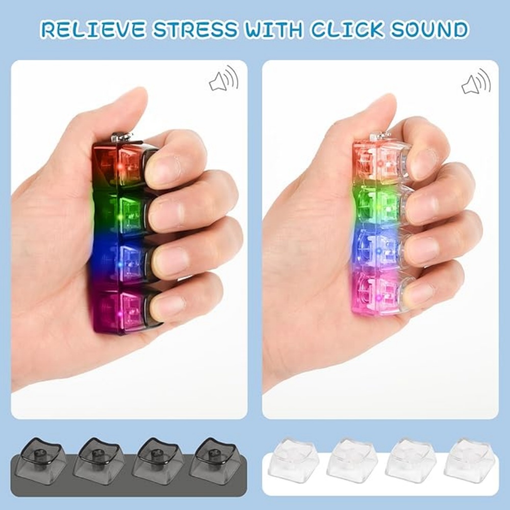Light Up Keyboard Fidget Keychain for Stress Relief