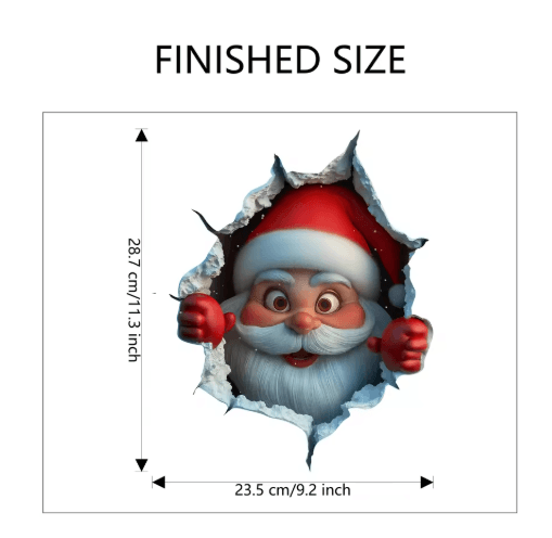 Santa Claus Christmas Wall Stickers Self-Adhesive Holiday Party Home Decor