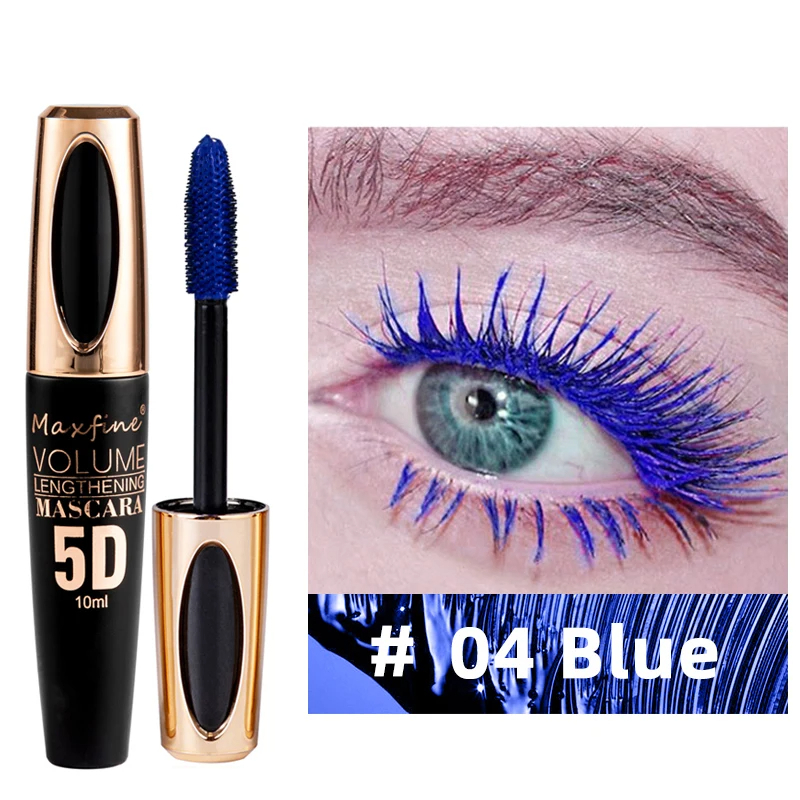 5D Silk Mascara with Big Eyes Silicone Brush Head Multi-coloured Priming Waterproof Mascara Long Lasting