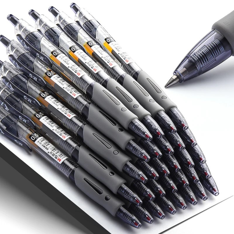 Retractable Gel Pens Set, Black/Blue/Red, Liquid Ballpoint Pen, School Stationery, Office Writing Tool for Students