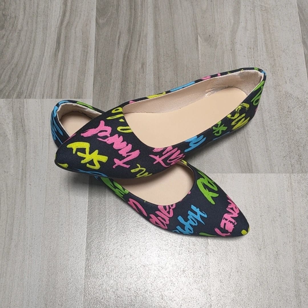 Women Pointed Toe Flat Ballerina Shoes