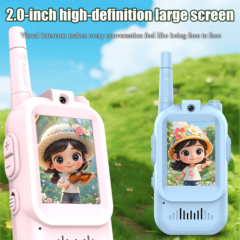 Interactive Kids Video Walkie Talkies Rechargeable with HD Screen & Voice Changer