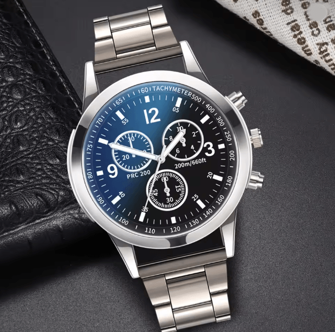 Mens Business Quartz Watch Steel Band Classic Style