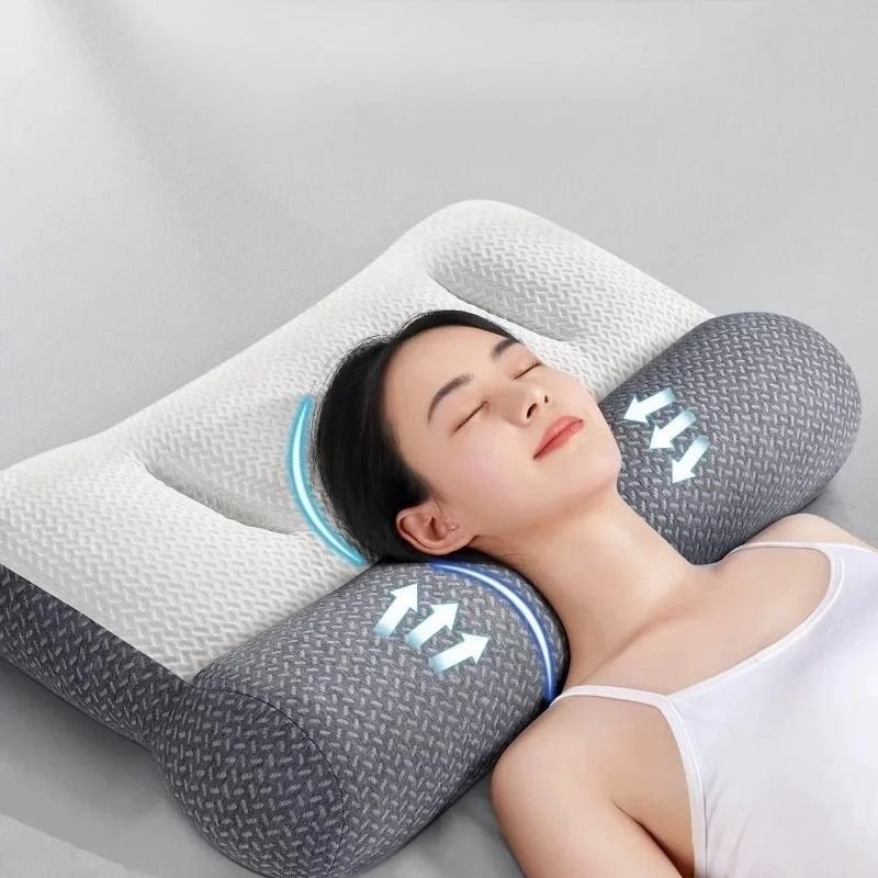 Orthopedic Cervical Pillow for Neck Support and Sleep Aid with Zoned Traction and Soy Fiber Core