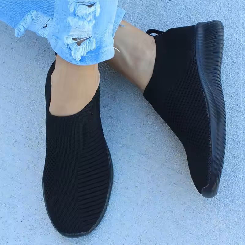 Womens White Slip-On Casual Sneakers