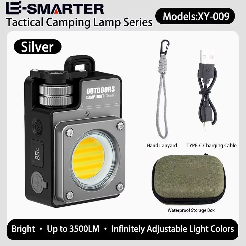COB Rechargeable Waterproof Camping Lantern With Magnetic Hook and Emergency Charger