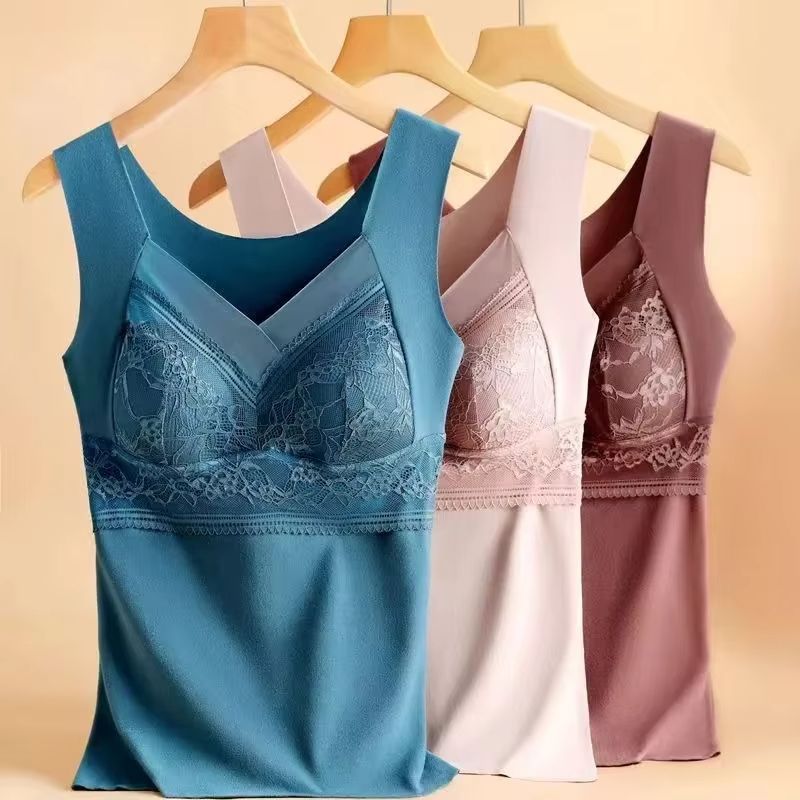 Womens Winter Thermal Vest Plus Size Warm Undershirt Soft Inner Wear Autumn Thermal Top