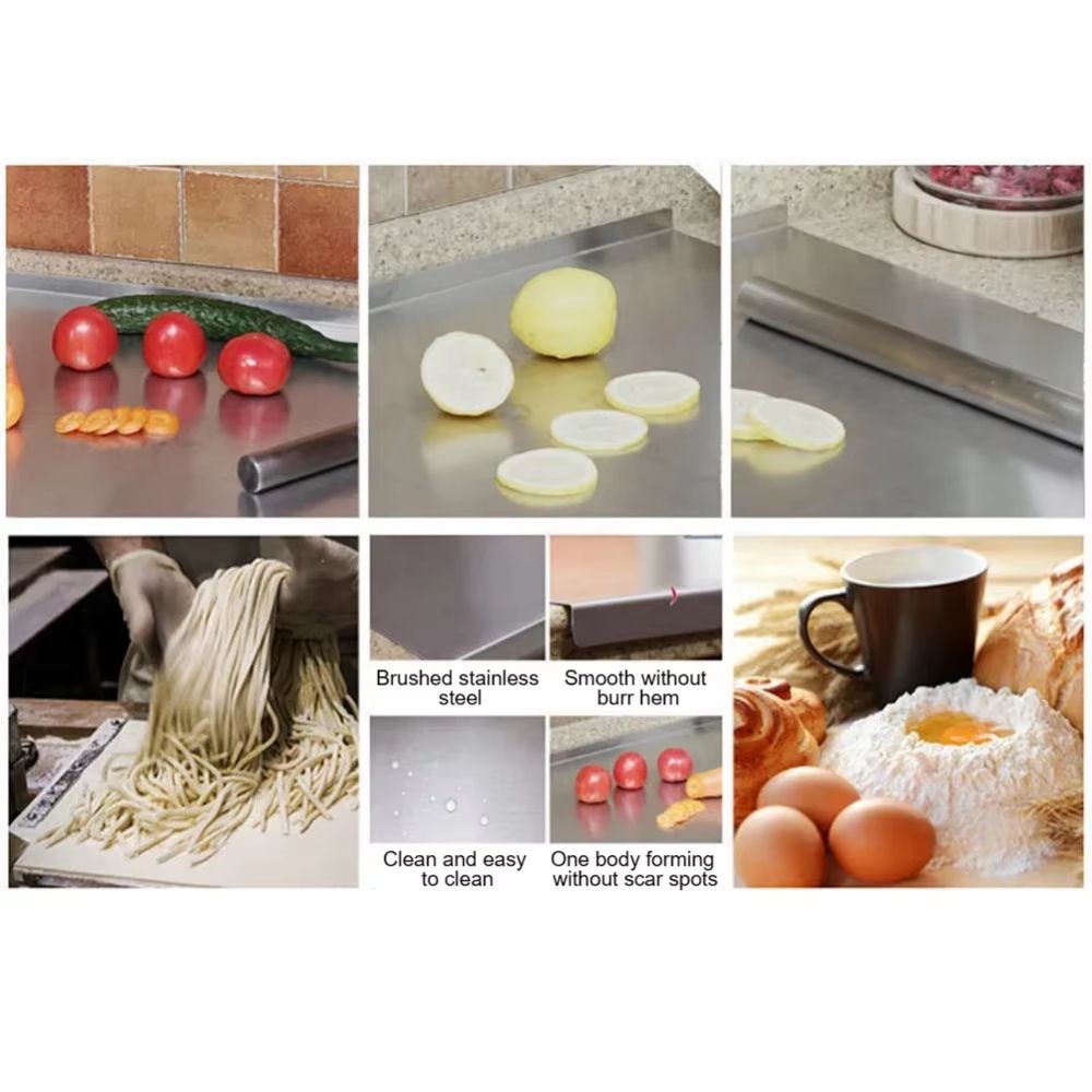 Large Stainless Steel Chopping Board – Double Panel Multifunctional Kitchen Cutting and Baking Board