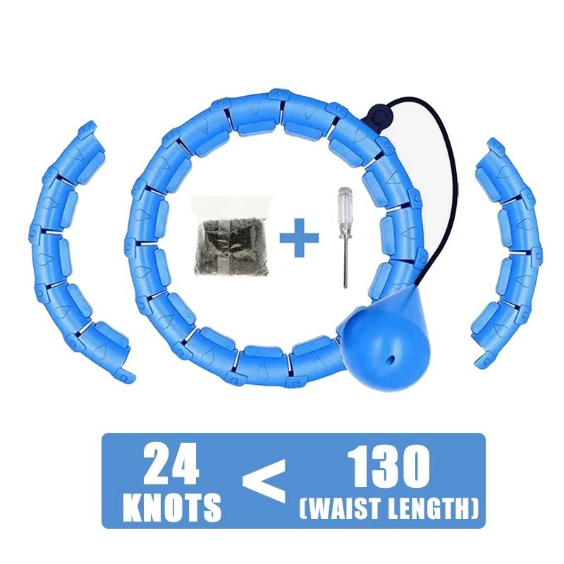 Weighted Fitness Circle Hoop with Adjustable Detachable Knots
