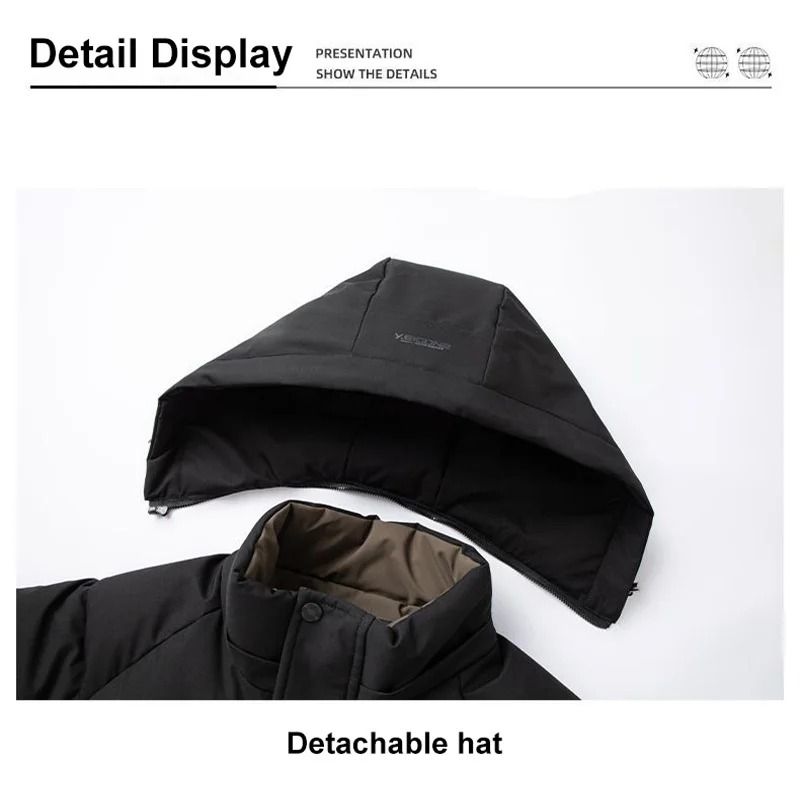 Graphene Thermal Windproof Jacket – Mens Winter Fashion Hooded Overcoat