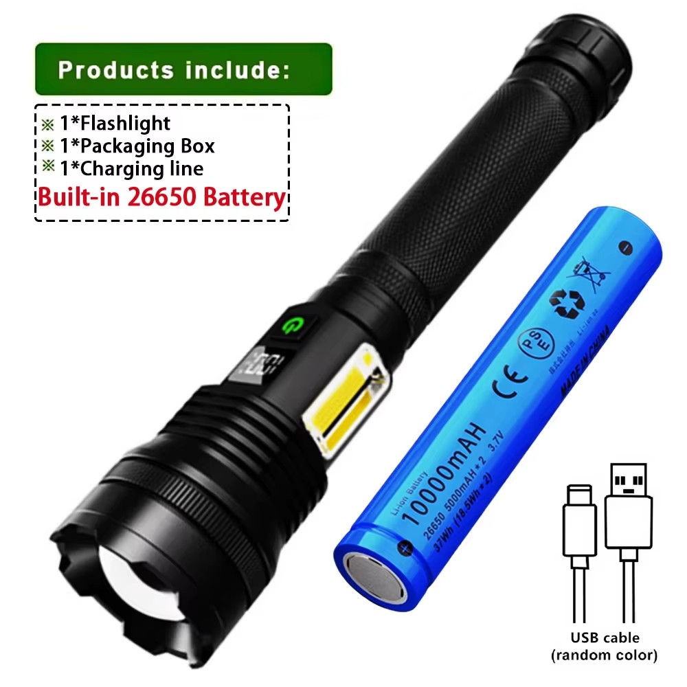 Ultra Bright LED Tactical Flashlight USB Rechargeable Long-Range Lantern