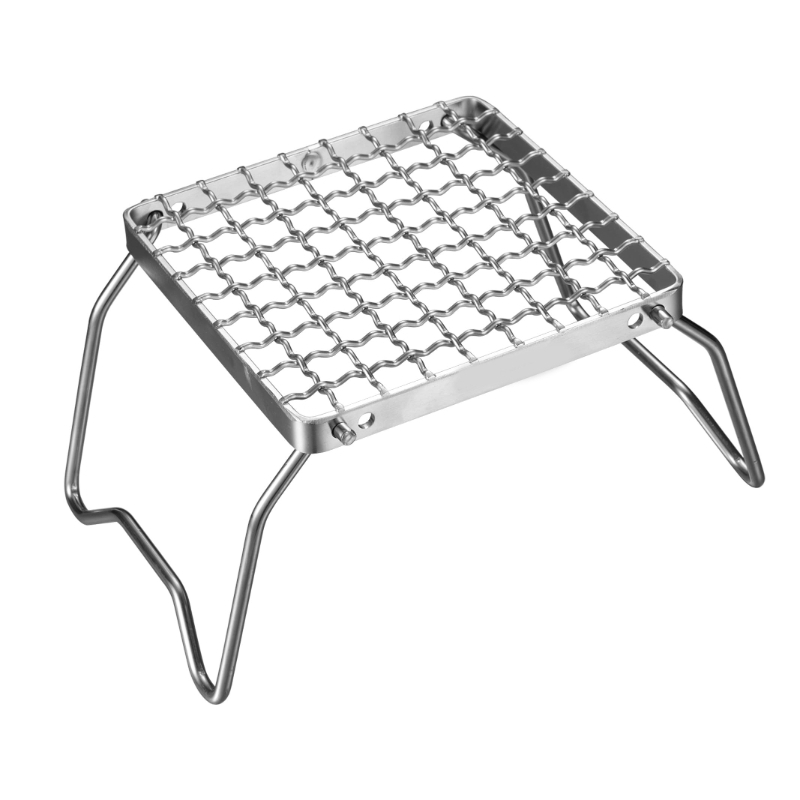 Folding Campfire Grill Stainless Steel Camping Cooking Rack