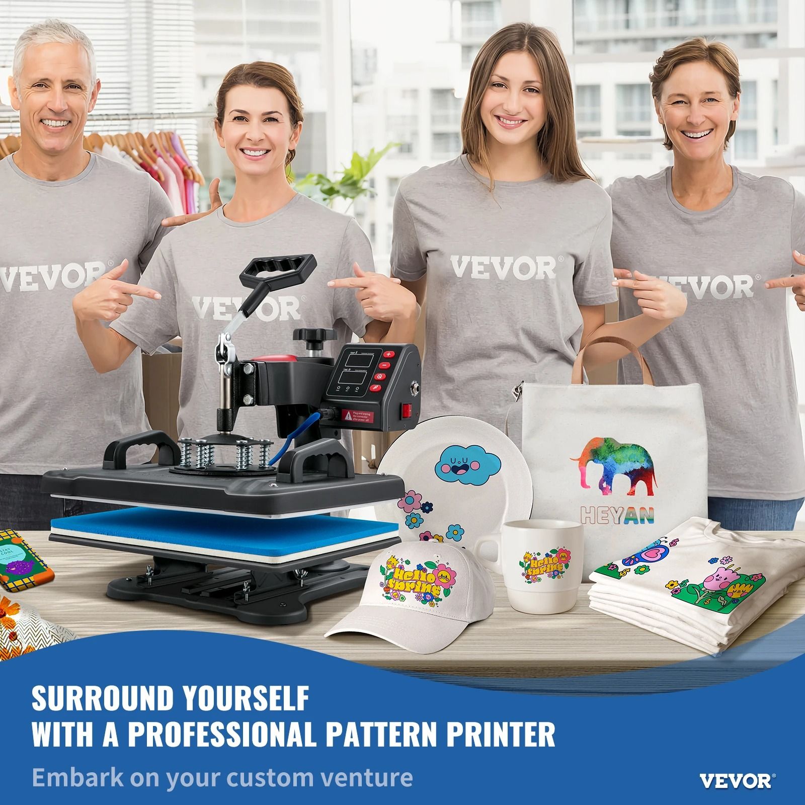 Professional 5-in-1 Sublimation Heat Press | 12x15in Precision Digital Transfer Machine