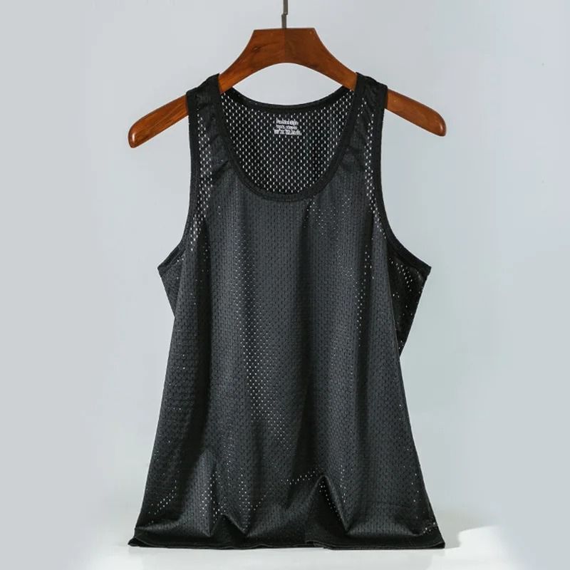 Men Mesh Tank Top Fitness Sleeveless Shirt Breathable Gym Vest