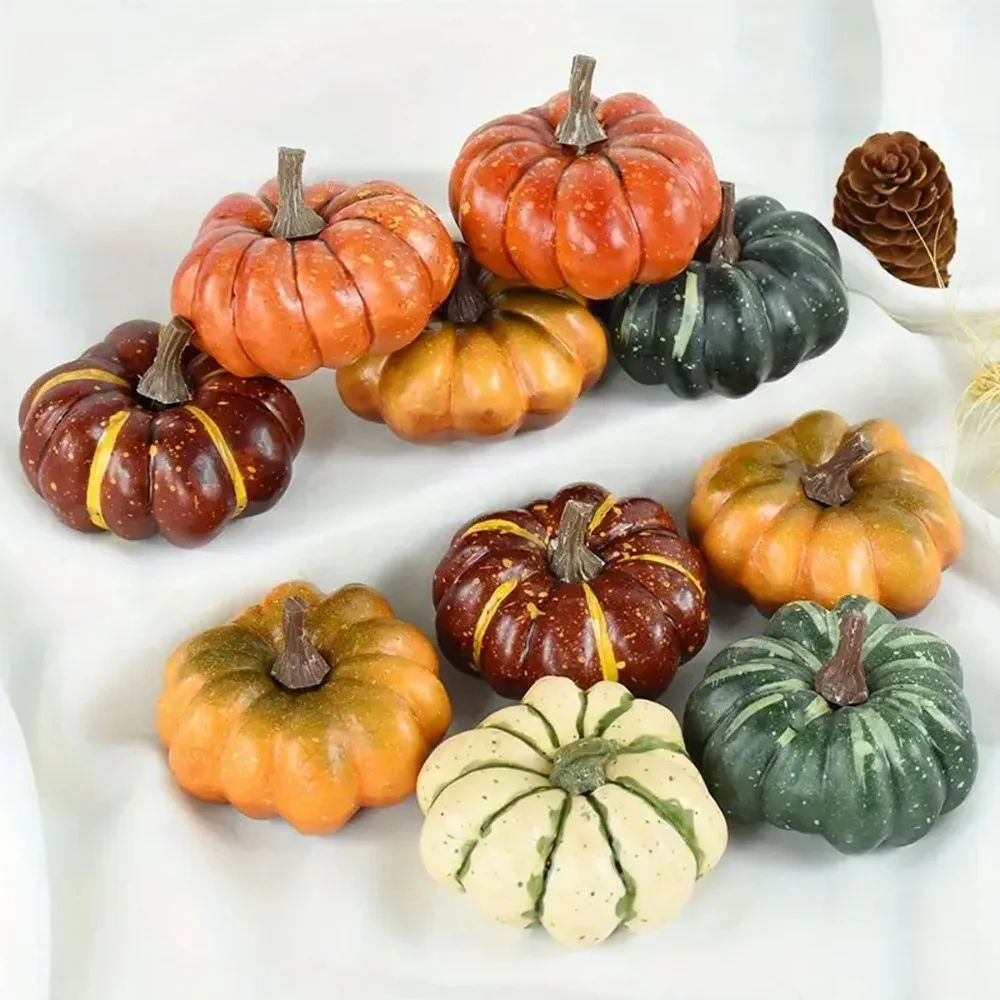 Mini Pumpkin Decor Set for Fall Table Decor and Thanksgiving Home Styling
