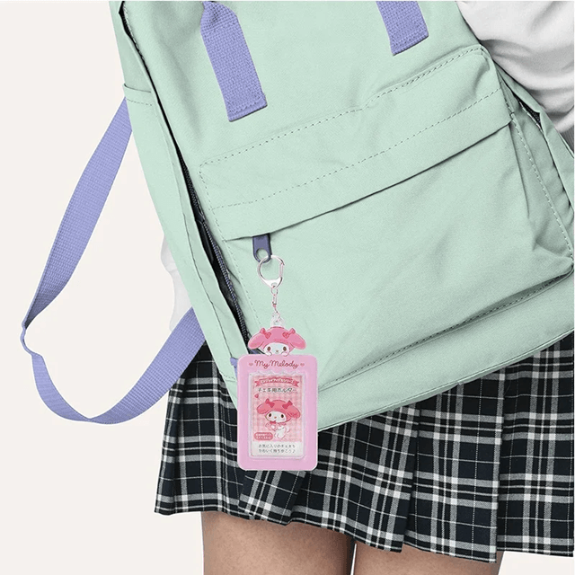 Kawaii Anime Card Holder Keychain Cute Photo ID Pendant for Bags and Backpacks