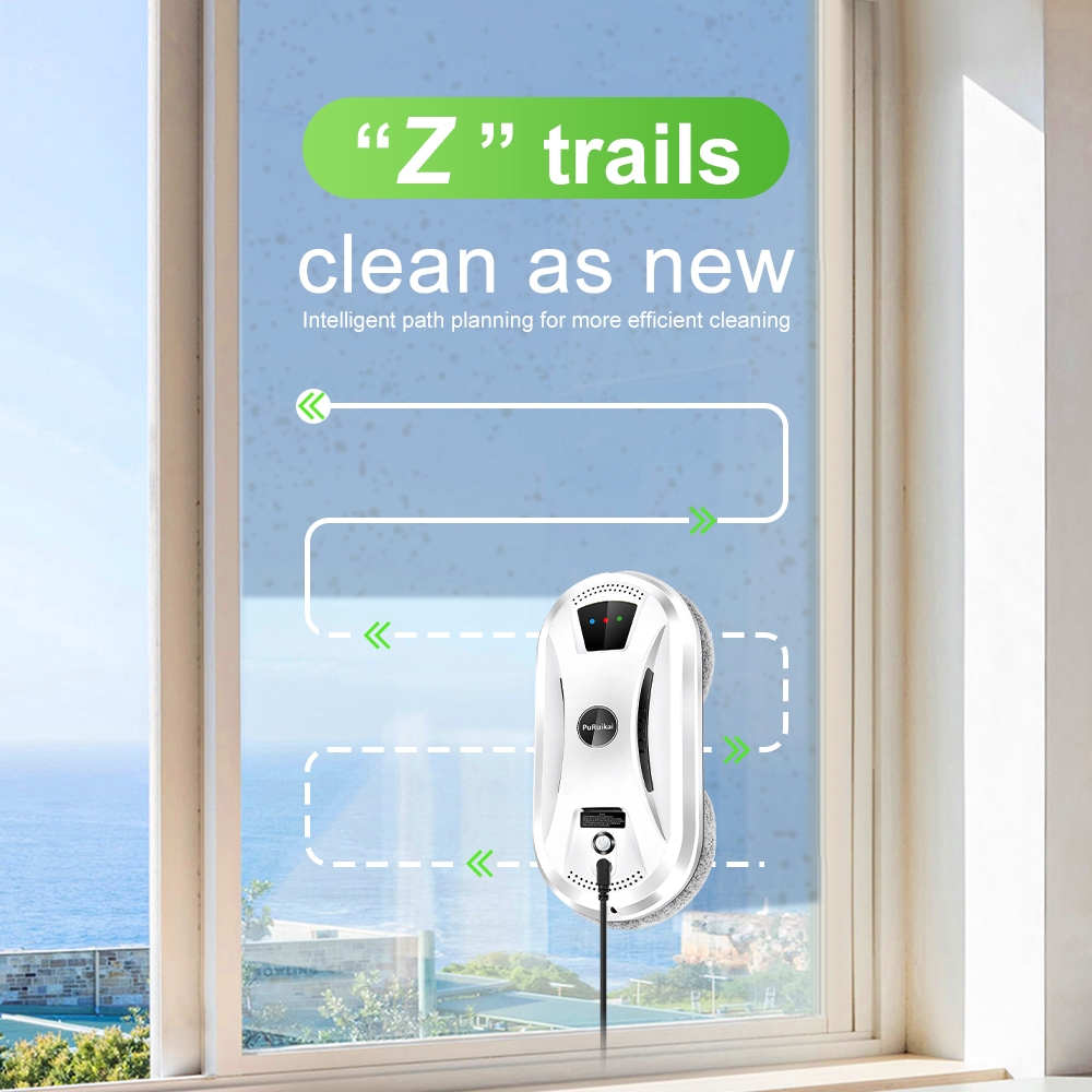 PuRuiKai Ultra Thin Robot Vacuum & Electric Window Cleaning Robot with Remote