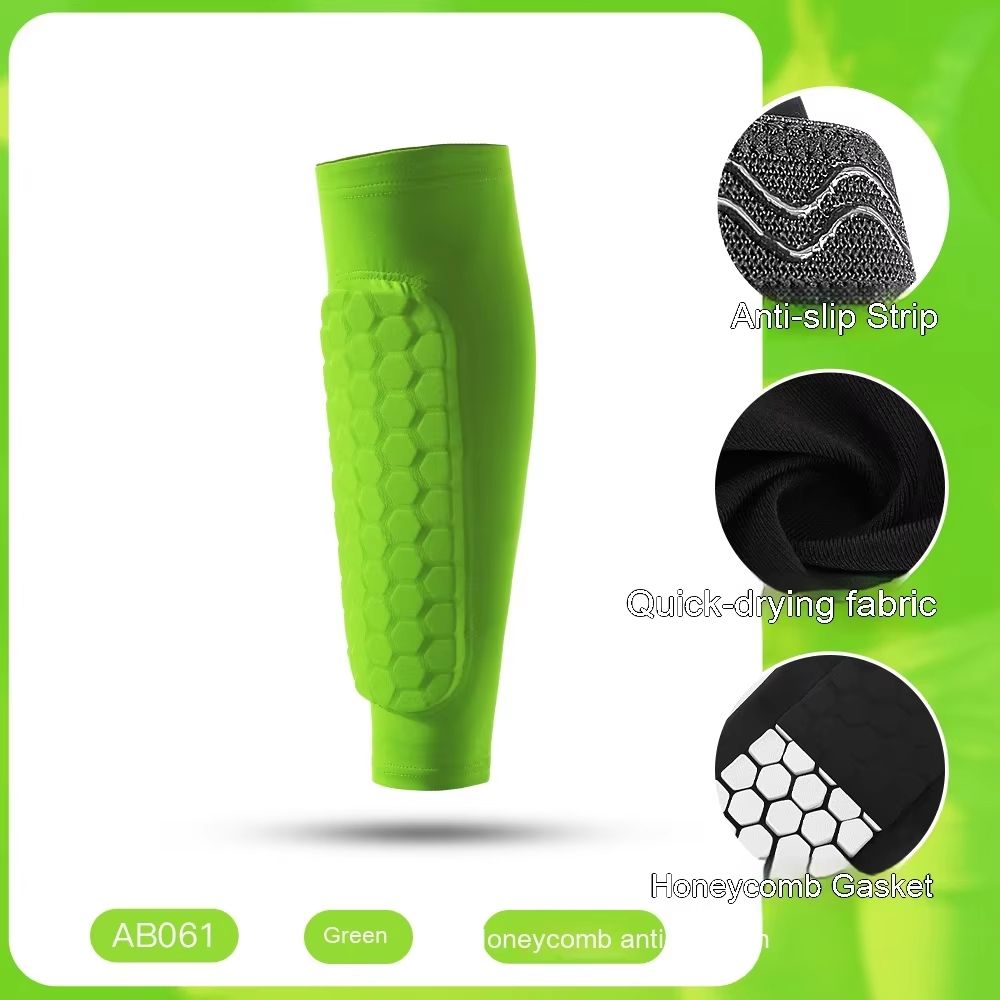 Honeycomb Shin Guards Leg Sleeves – Shockproof Soccer Protection with Anti-Slip Grip