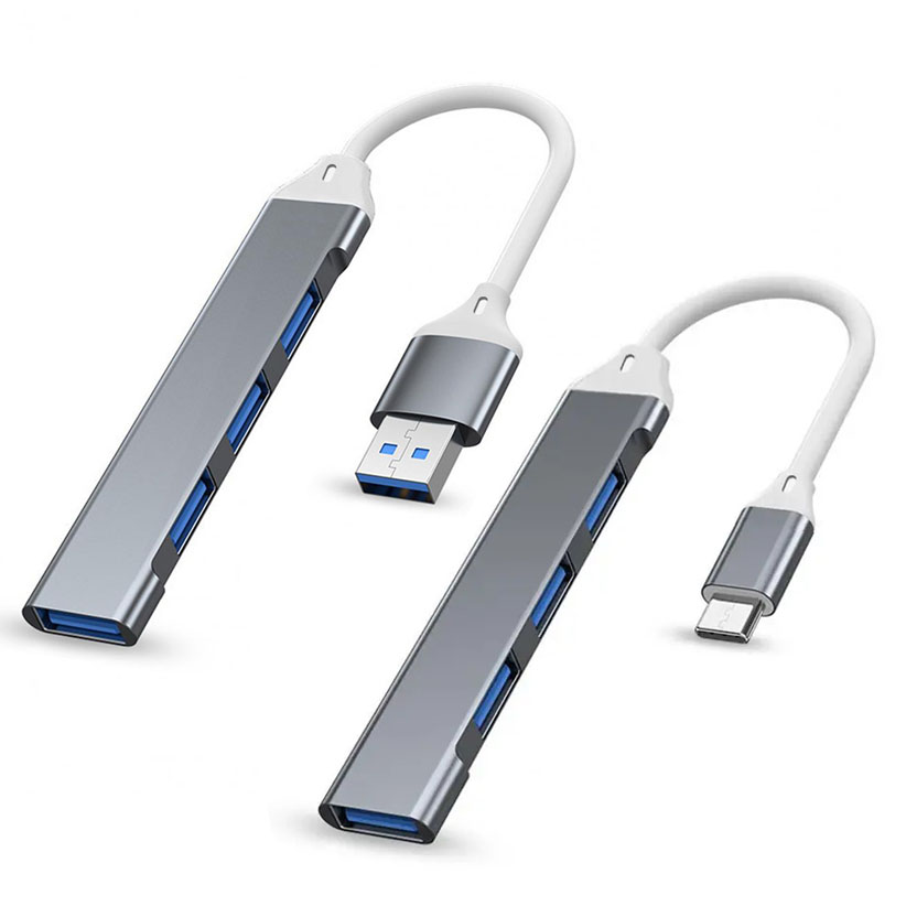 High Speed 4Port USB Hub Type-C Multiport Splitter for PC, Laptop & Computer Accessories with 4 USB 3.0 and 2.0 ports