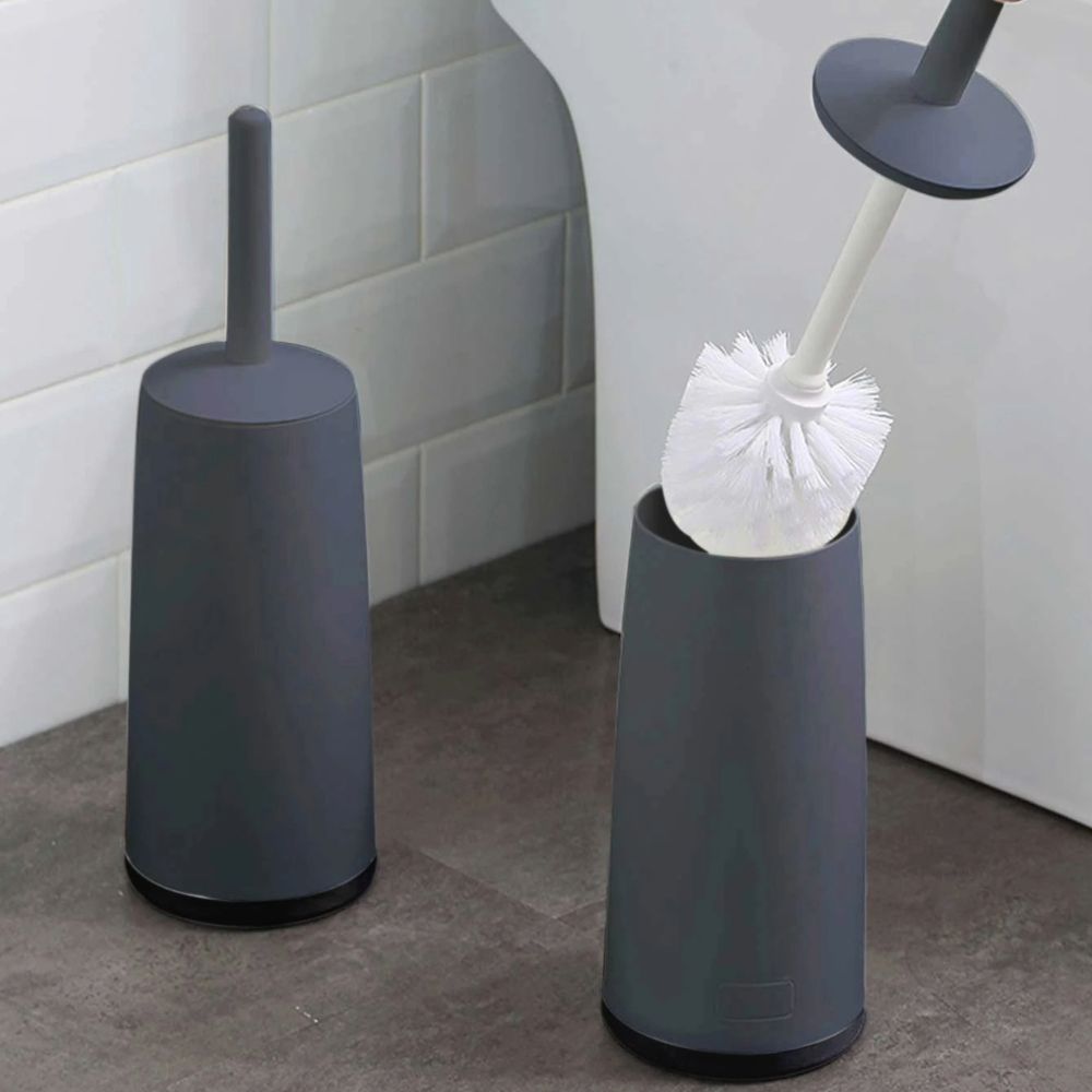 Long Handle Toilet Cleaning Brush with Standing Holder Bathroom Tool