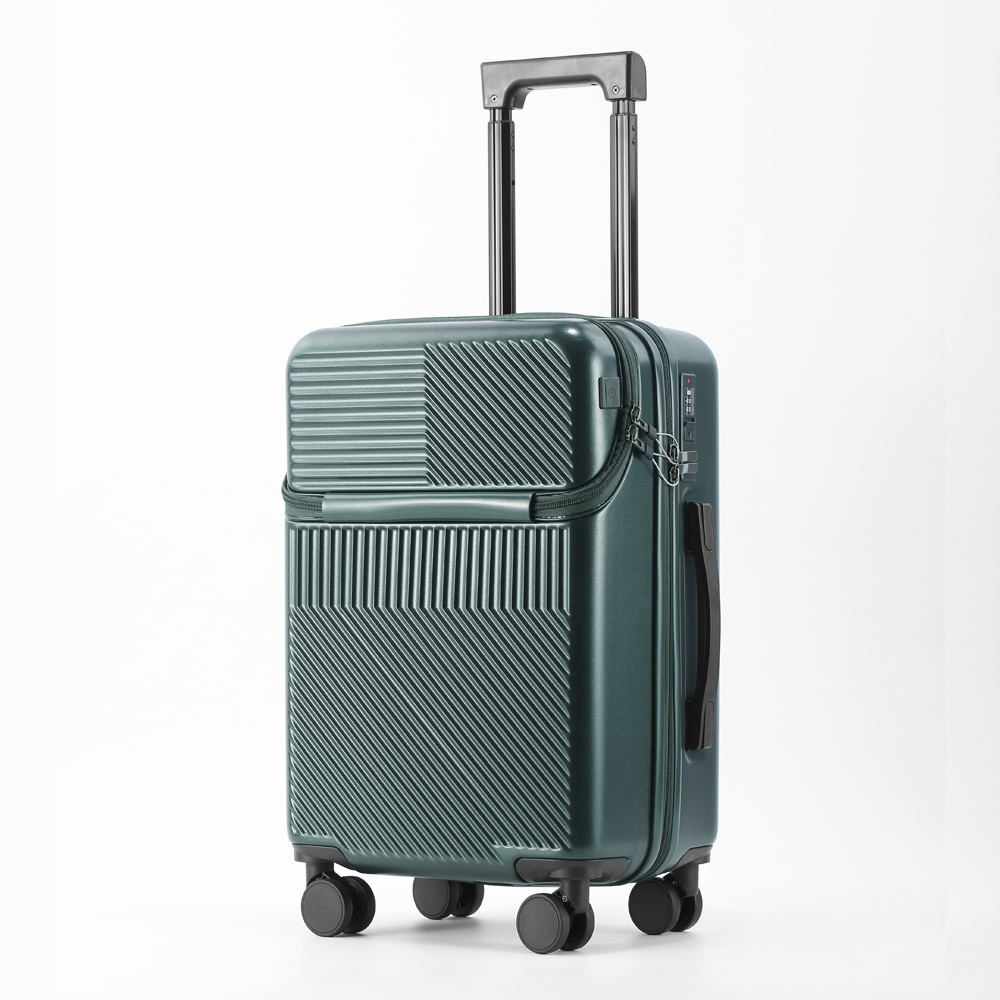 Stylish Business Carry-On Luggage with Cup Holder, Compact Lightweight Suitcase
