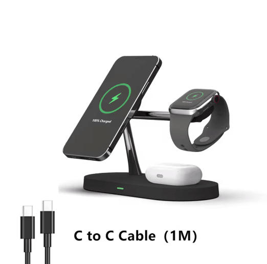 PowerNest 3-in-1 Wireless Charging Stand – Fast Charging Station for iPhone, Apple Watch & AirPods
