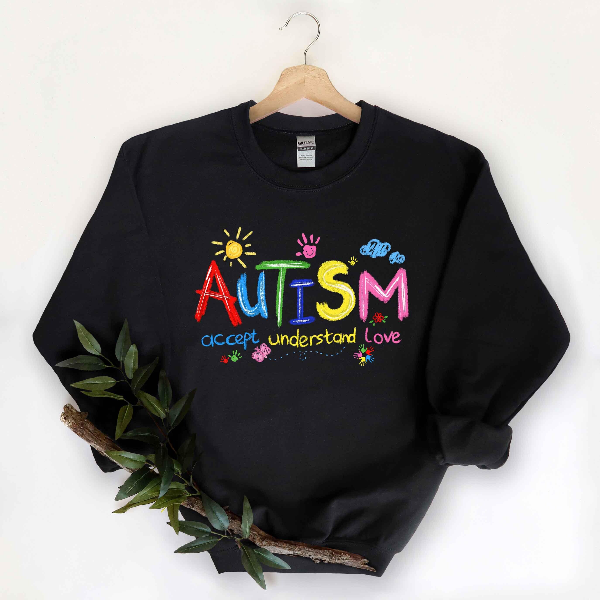 Autism Accept Understand Love Shirt,Colorful Autism Awareness Sweatshirt, Neurodiversity Support Gift