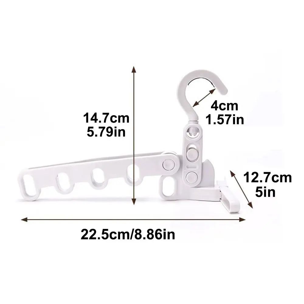 Foldable Travel Clothes Drying Rack with Adjustable Hooks