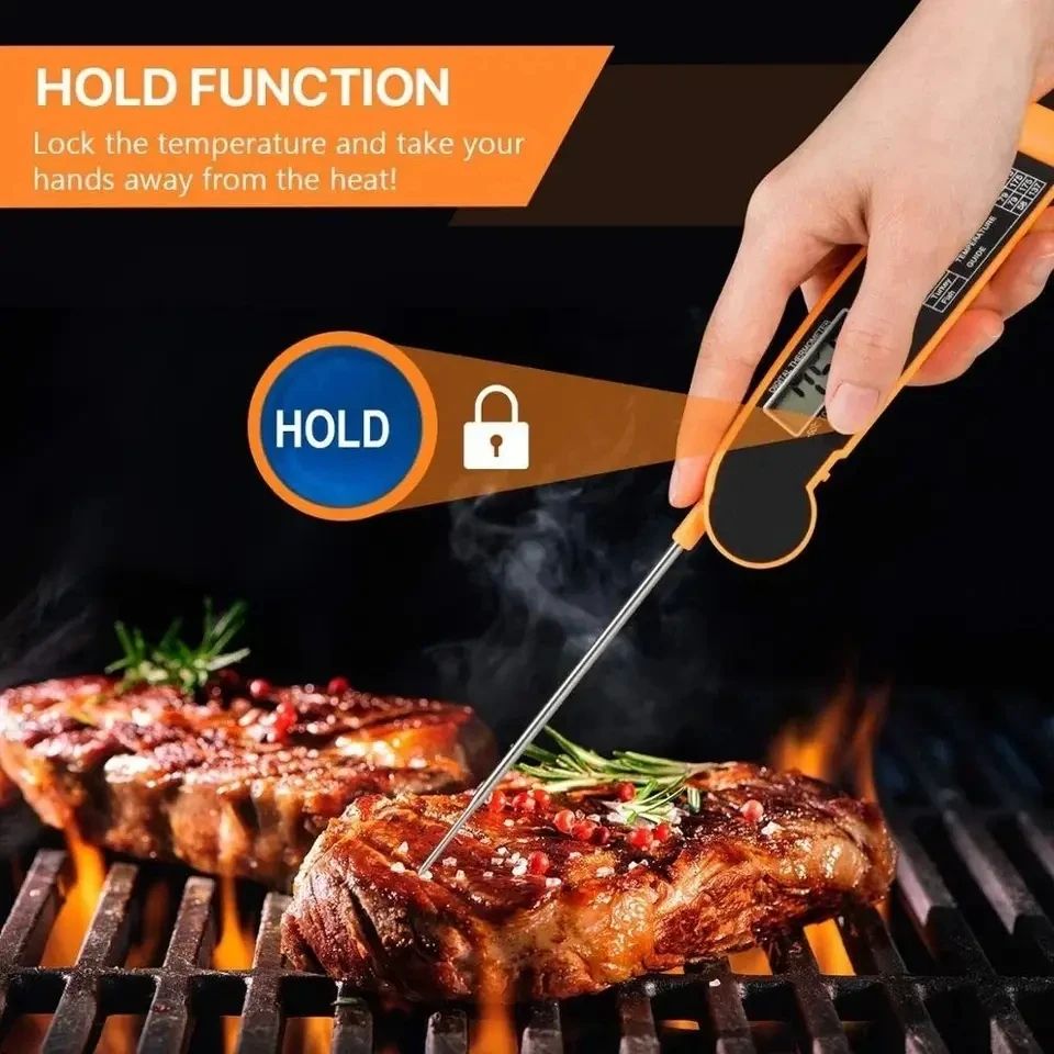 PrecisionPro Instant Read Meat Thermometer with Backlit Display & Waterproof Design