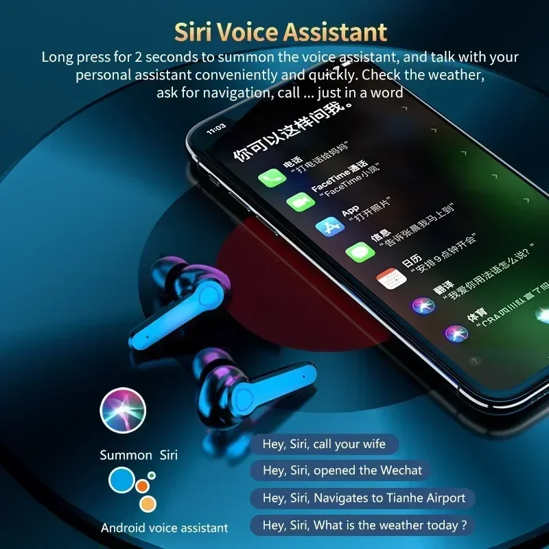HiFi TWS Bluetooth Headphones with LED Display Waterproof Earbuds
