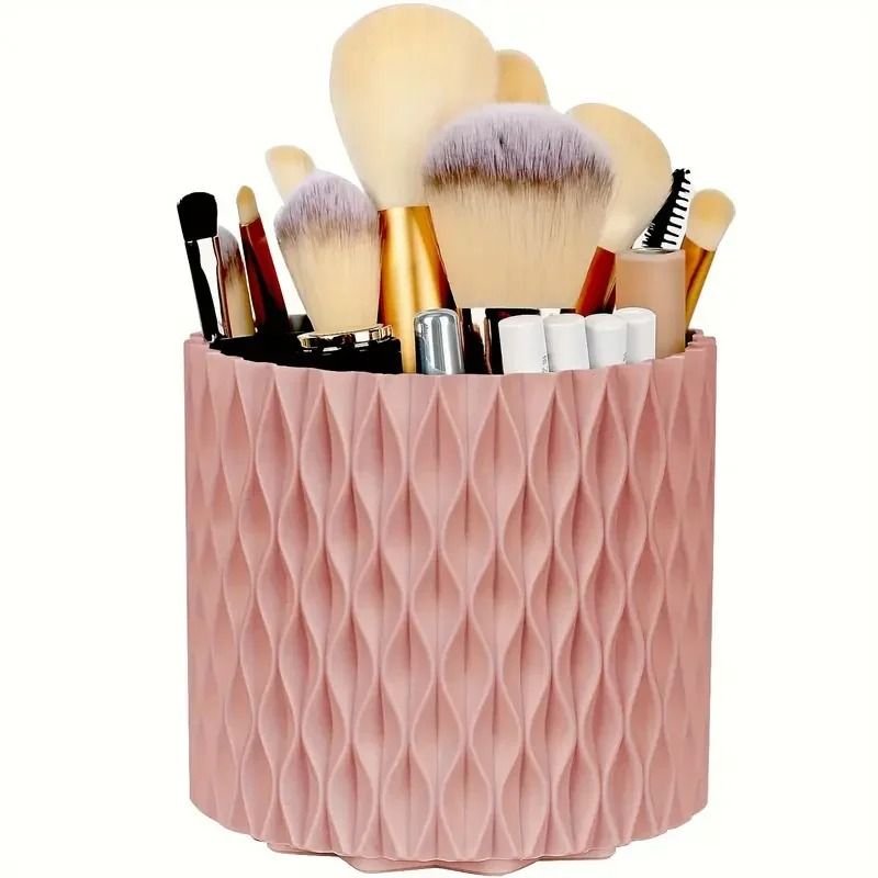 360 Rotating Makeup Brush Holder Organizer with 5 Slot Storage