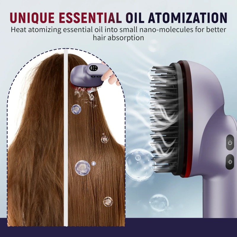 Advanced Head Massage Hair Comb with Red Light Hair Care & High Vibration Hair Massager Brush