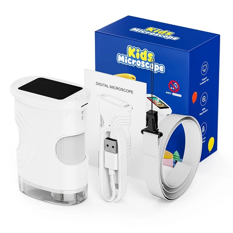 Microscope for Kids with 2-Inch Screen – 1000x Digital Zoom Mini Handheld Camera – High-Yield STEM Learning Hub