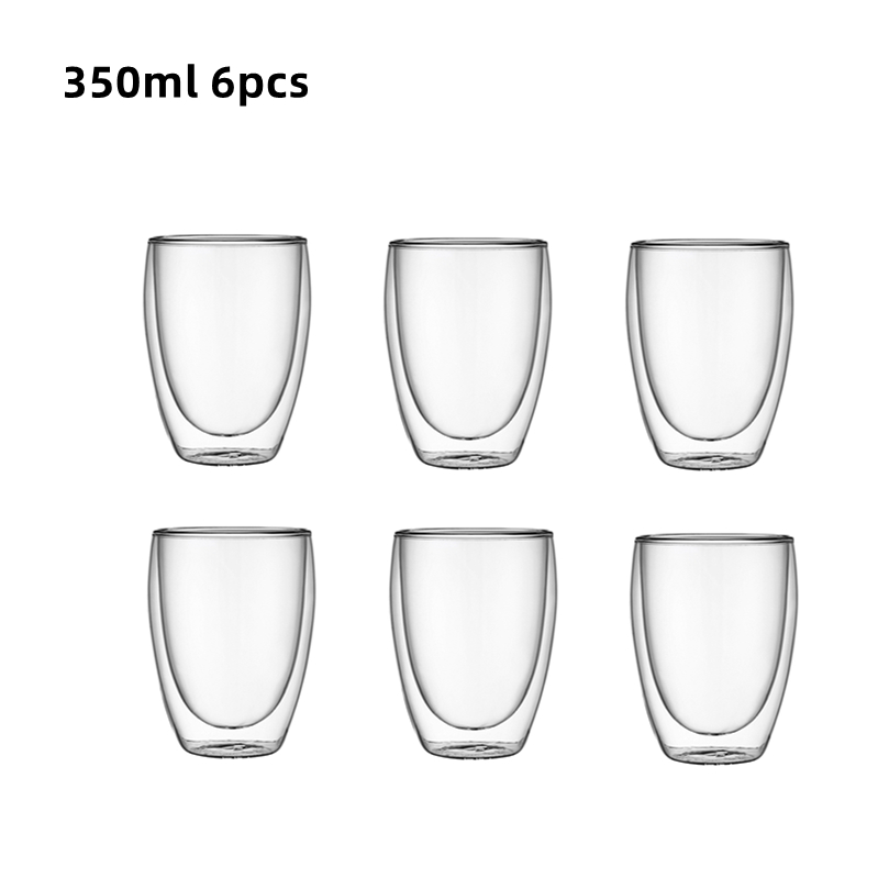 Double Wall Glass Espresso Cups Set Thermal Glass Coffee Cups Clear Insulated Coffee Mugs