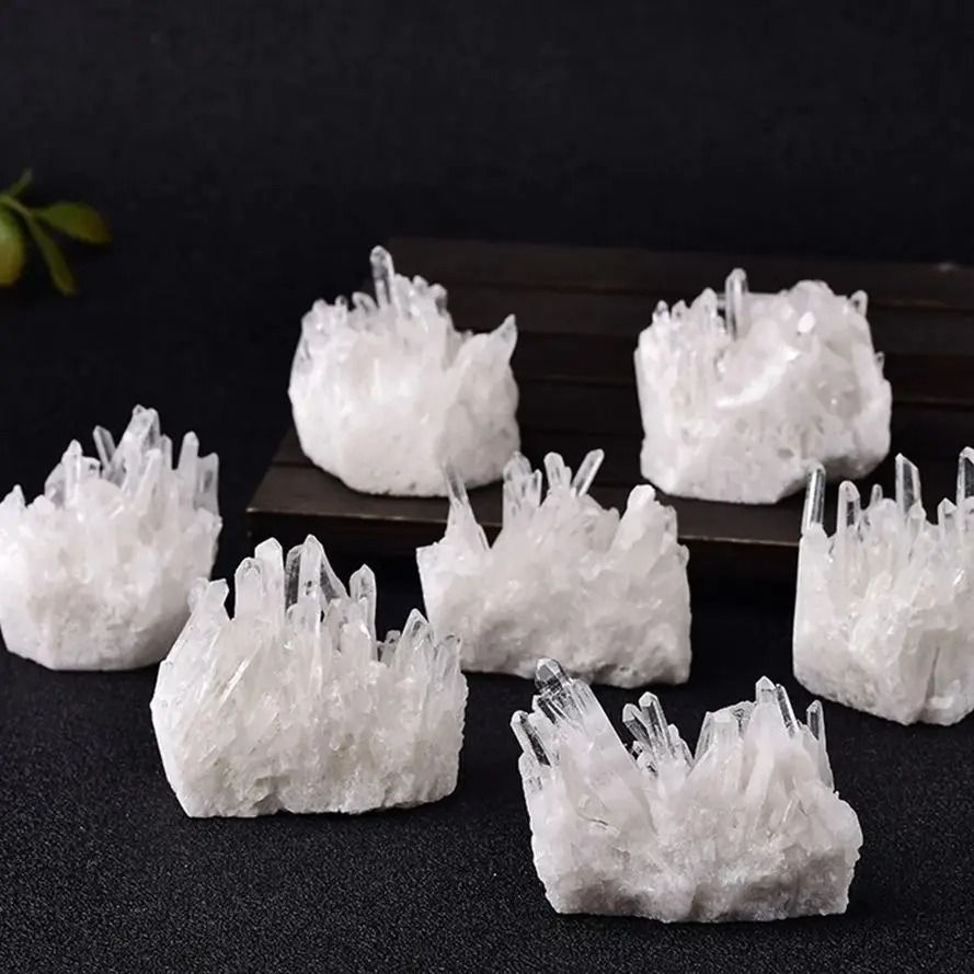Natural White Crystal Cluster Quartz Healing Stone Home Decor