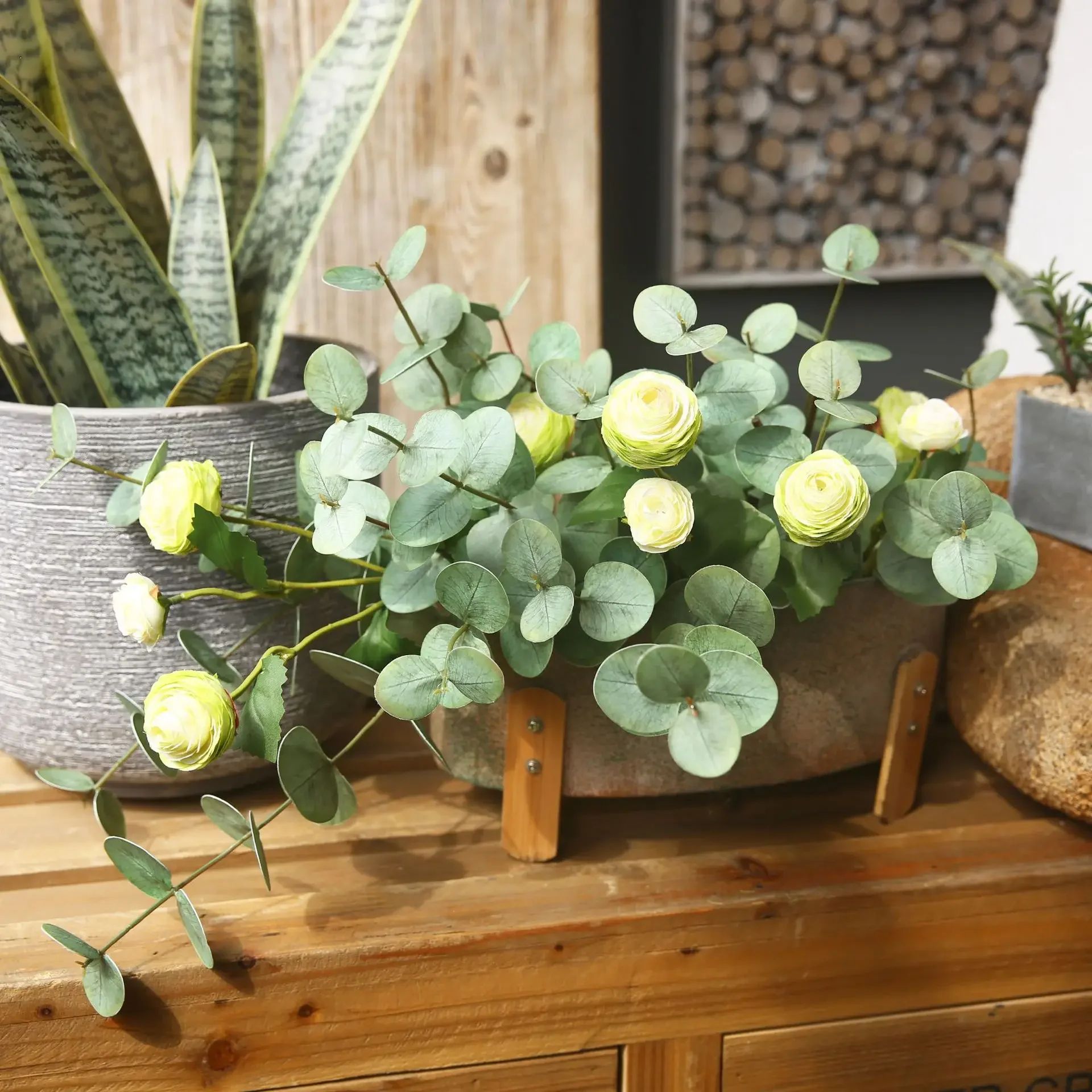 Artificial Eucalyptus Leaves Real Touch Greenery Wedding Home Decor