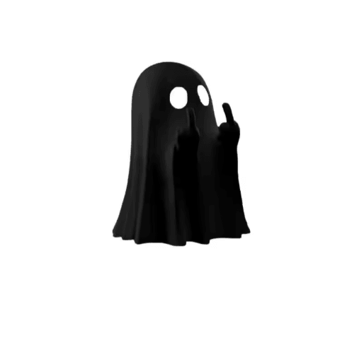 Funny Middle Finger Ghost Figurine Cute Halloween Tabletop Decor