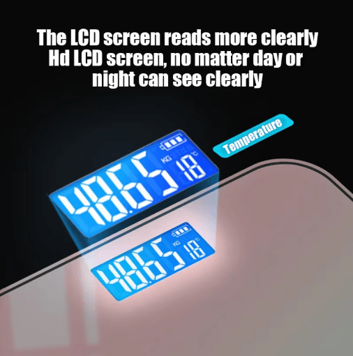 Gradient Glass Digital Weight Scale with Intelligent LCD Display