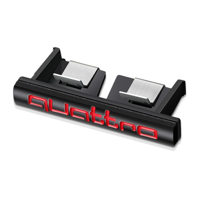 Quattro Logo Metal, Front Grill Badge, Car Emblem Sticker Decals