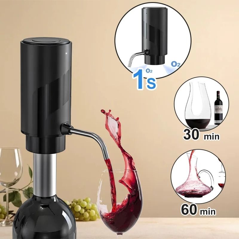 Rechargeable Electric Wine Aerator Dispenser One Touch Decanter