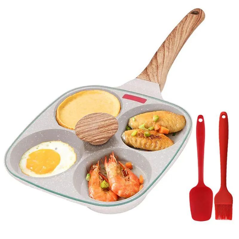 4-Cup Nonstick Omelet Egg Frying Pan with Lid – Thickened Breakfast Pancake Skillet
