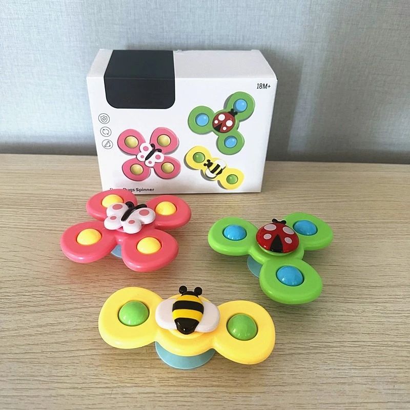SplashSpin 3 Pack Suction Spinner Baby Bath Toys Set