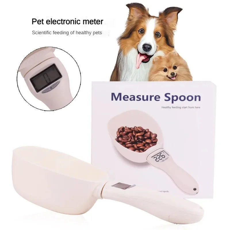 Pet Food Measuring Scoop, Electronic Dog Cat Food Measuring Cup, Digital Spoon Scale with LED Display