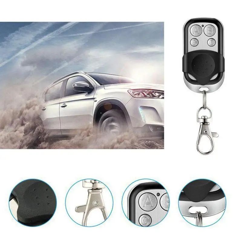 433MHz Universal Garage Door Remote Control 4-Key Wireless Copy Code Key Fob for Authorized Gate & Door Openers
