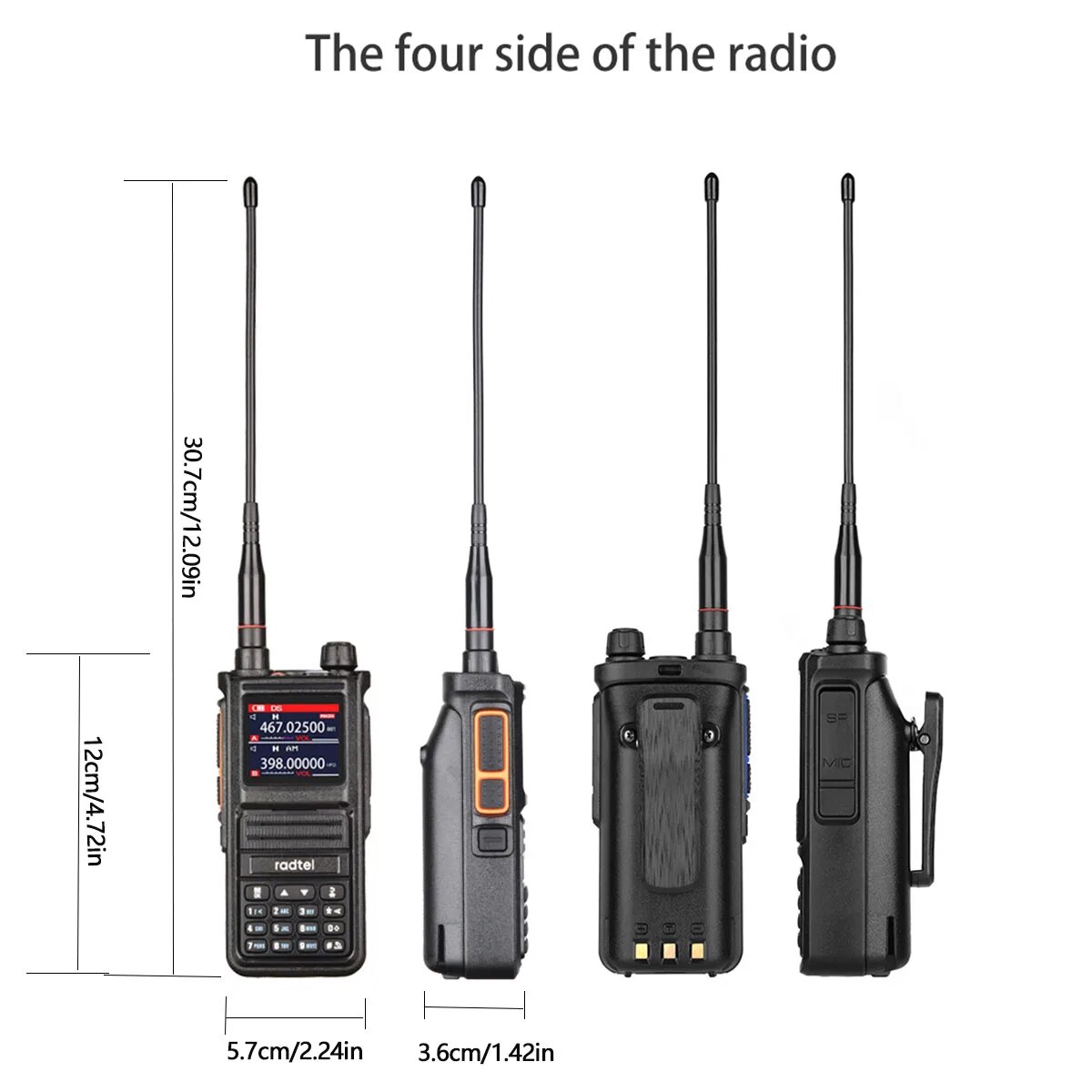 Full Band Aviation & Ham Two Way Radio with Channels USB C