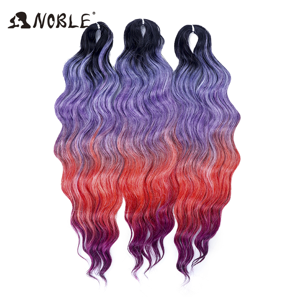 Noble Hair Synthetic Loose Deep Wave Braiding Hair Extensions Ombre Blonde Twist Crochet Curly Water Wave Braid