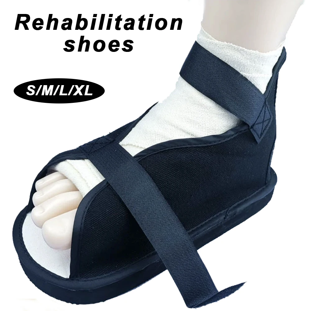 Adjustable Walking Cast Shoe, Shock Absorbing Anti Slip Rehabilitation Gypsum Shoe for Swollen Foot, Broken Toe Fracture