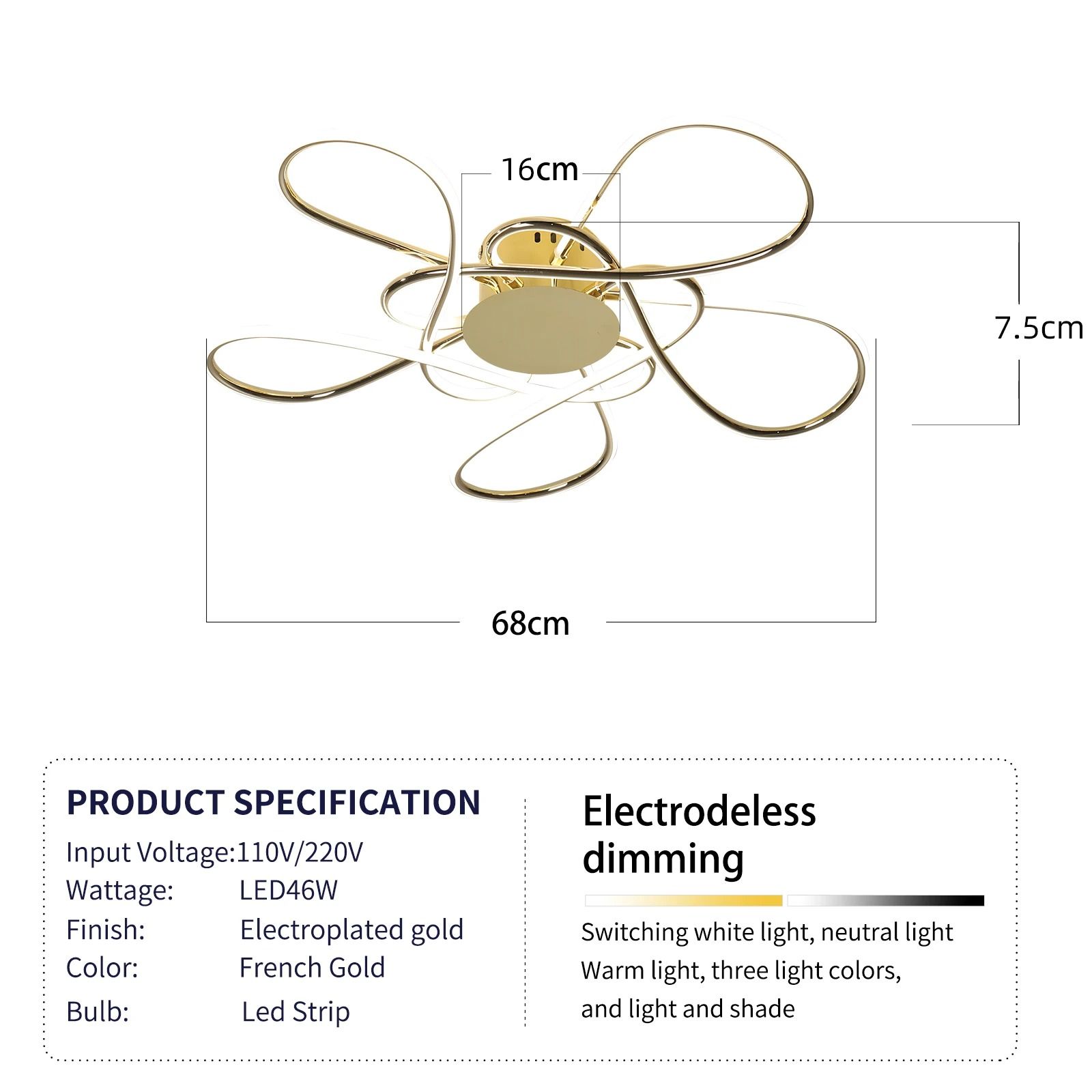 Modern LED Celestial Chandelier | Luxury Chrome & Gold Plated Ceiling Light