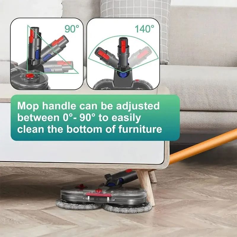 Electric Mop Head Kit Compatible with V7 V8 V10 V11 V15 Vacuum Models with Water Reservoir and Cleaning Cloths