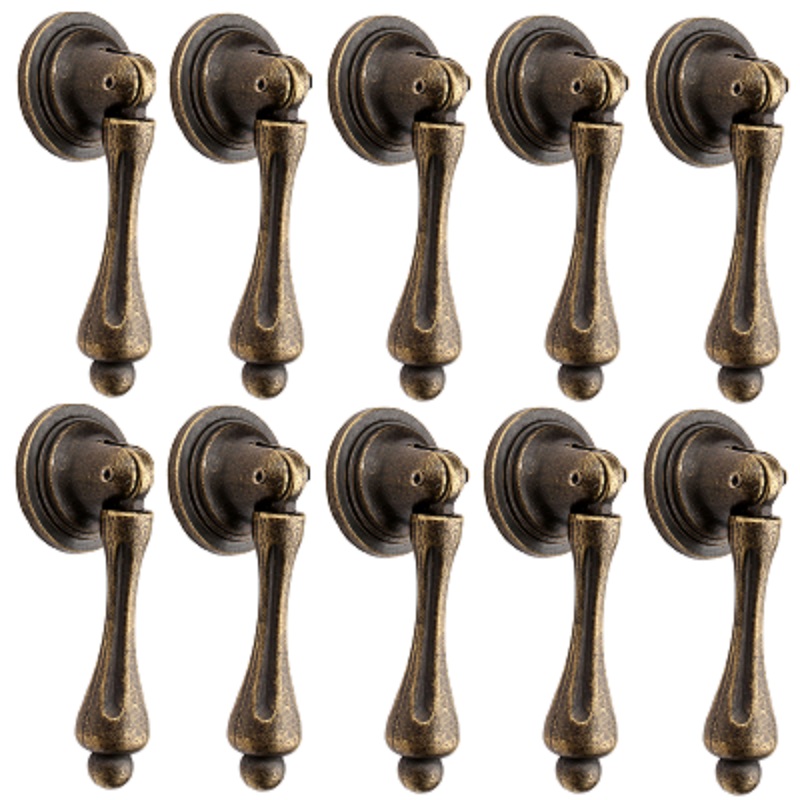 Vintage Antique Brass Cabinet Pull Handles Set for Drawers and Wardrobes